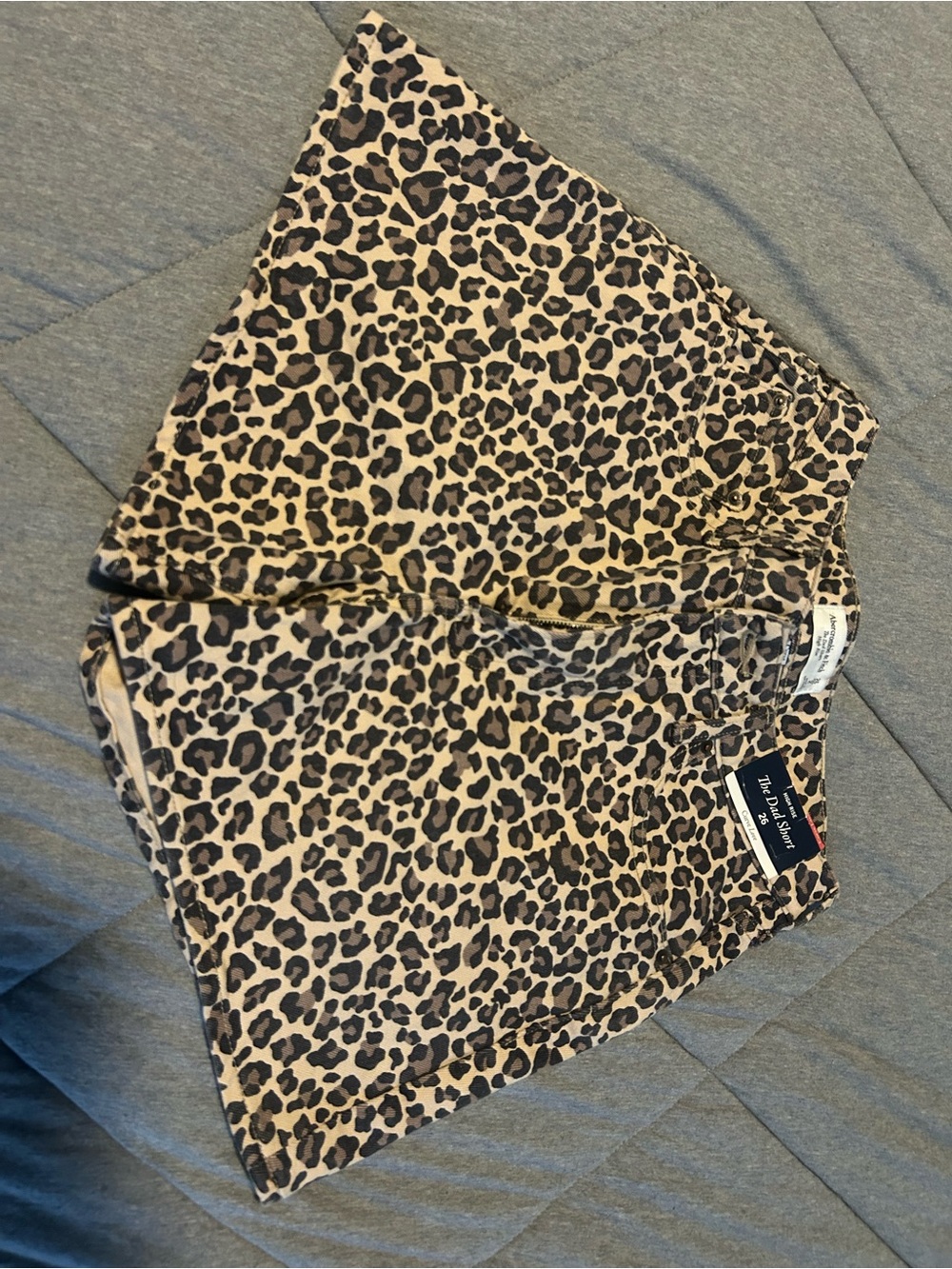 Abercrombie & Fitch Leopard Print womens Curve love ;s Shorts - Tan and Black